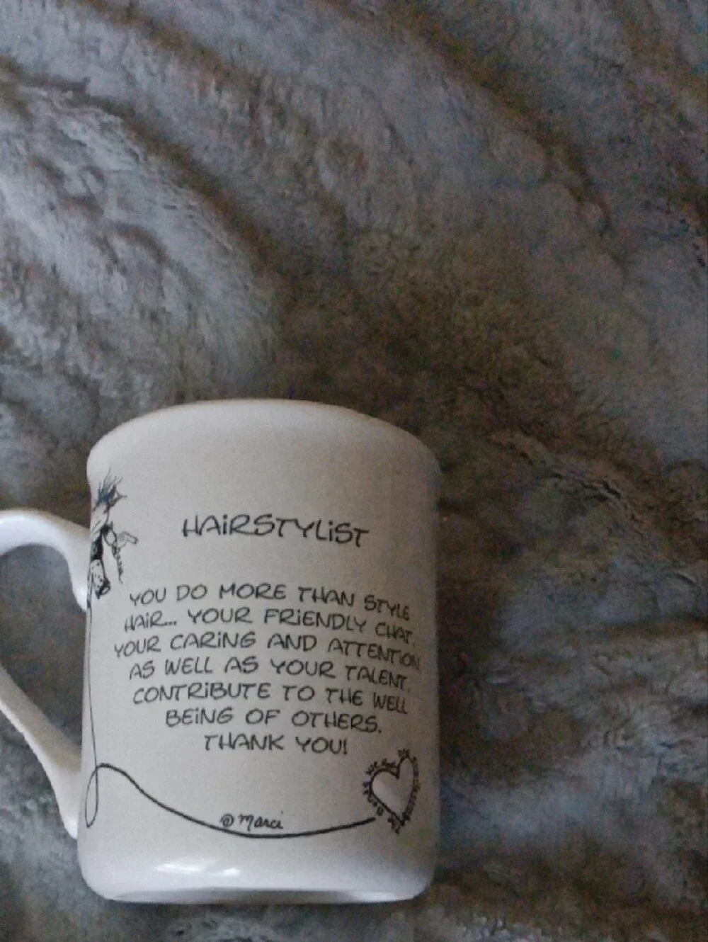 Hairstylist White Ceramic Mug - Cute Black Illustration